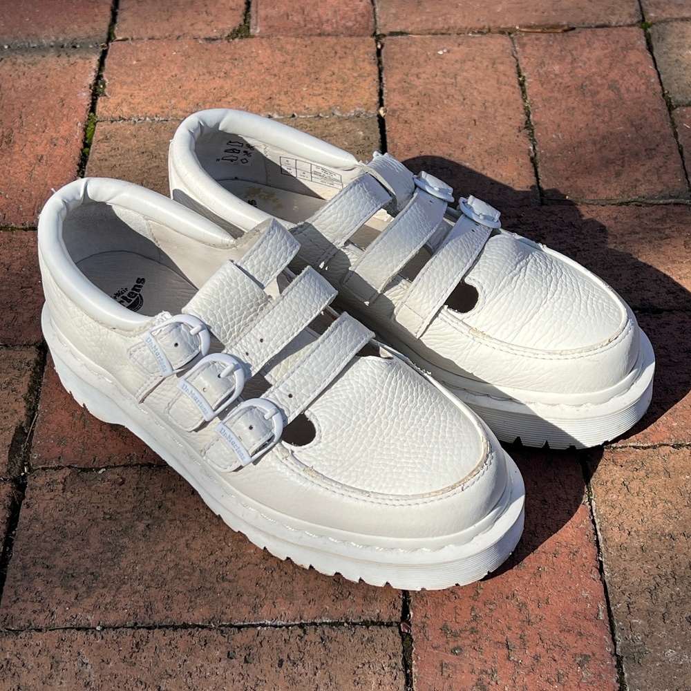 Dr. Martens Freya Triple Strap Mary Jane Shoe in White